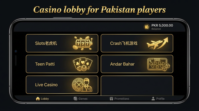 Lobby view of JJwin for Pakistan users
